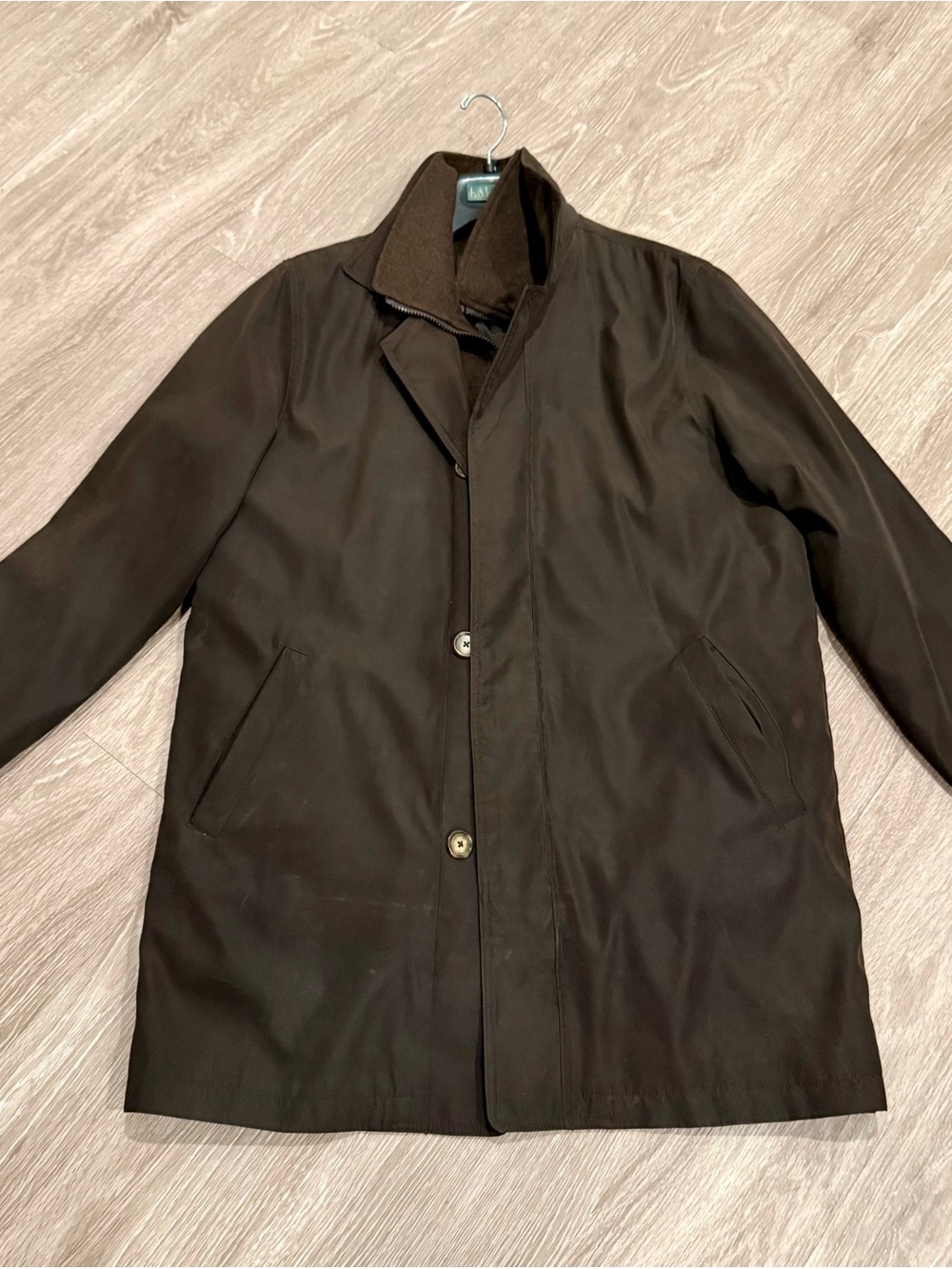 Ralph Lauren Dark Brown Lined Car Coat